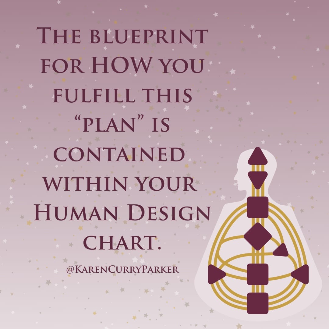 The Blueprint for how you fulfill this plan is contained within your Human Design Chart - quotation